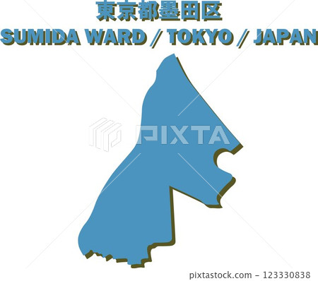 Map of Japan - Tokyo Sumida Ward vector illustration map 123330838