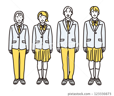 Simple illustration of genderless uniform set 123330873