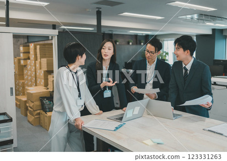 Online store management standing meeting 123331263