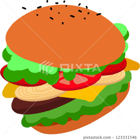 Floating hamburger Floating hamburger 123331546