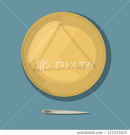 Vector isolated illustration of the Korean dalgona game with a triangle challenge. 123331825