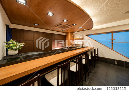 Inside a Japanese sushi restaurant 123332215