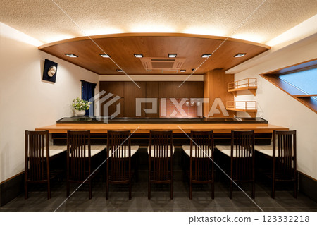 Inside a Japanese sushi restaurant 123332218