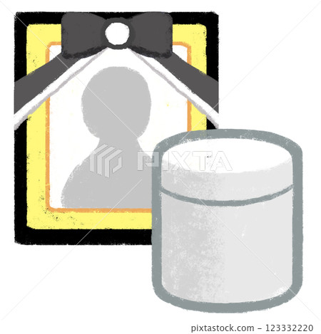 Simple illustration, crayon touch, funeral image 123332220