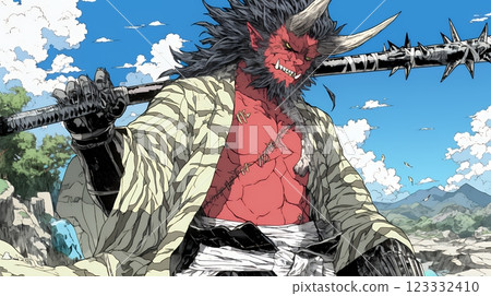 一名強大的惡魔被賜予一根金棍。 123332410