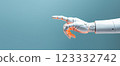 Robot hand on color background 123332742