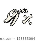 Dinosaur bone illustration color 123333004