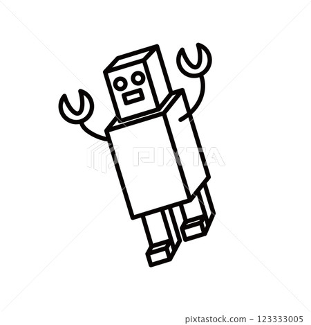 Robot illustration monochrome Robot illustration monochrome 123333005