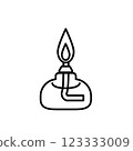 Illustration of an alcohol lamp (monochrome) 123333009