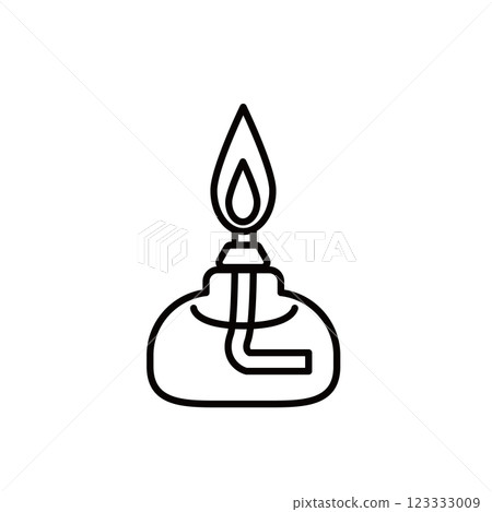 Illustration of an alcohol lamp (monochrome) Illustration of an alcohol lamp (monochrome) 123333009