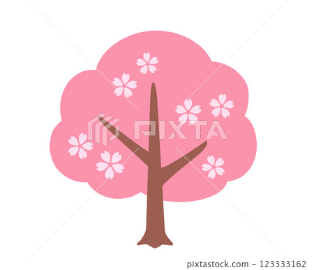 Illustration material of cherry blossom tree Spring Pink Flowers Illustration material of cherry blossom tree Spring Pink Flowers 123333162