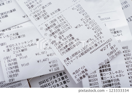 很多收據，大部分是生活開支 123333334