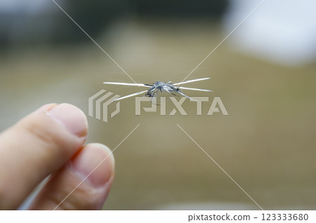 Cracks in the windshield of a car 123333680