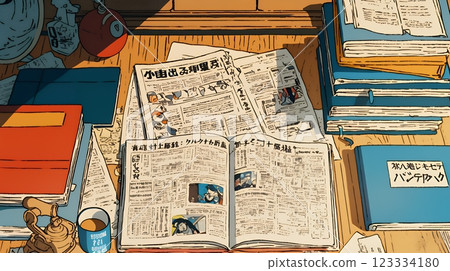 辦公桌上堆滿了文件 123334180