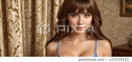 Very beautiful girl with long hair 123334183