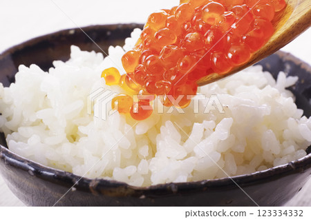A delicious looking salmon roe bowl A delicious looking salmon roe bowl 123334332