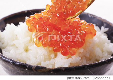 A delicious looking salmon roe bowl A delicious looking salmon roe bowl 123334334