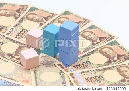 Image of savings and paper money Image of savings and paper money 123334603