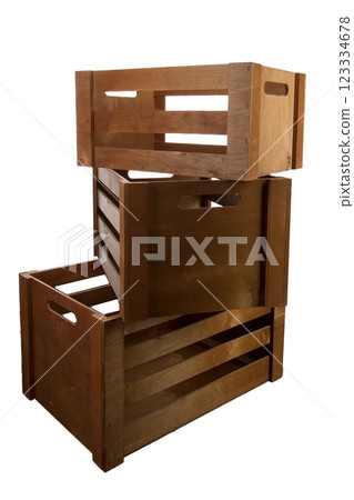 Three wooden crates. Boxes for packing goods 123334678
