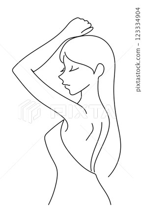 美麗女人腋窩的線畫 美麗女人腋窩的線畫 123334904