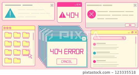 Retro software windows set isolated on background 123335518