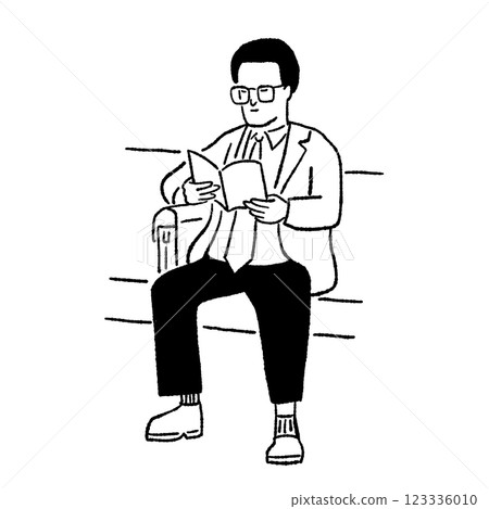 Man reading book People lifestyle cartoon Hand drawn Line art Illustration Man reading book People lifestyle cartoon Hand drawn Line art Illustration 123336010