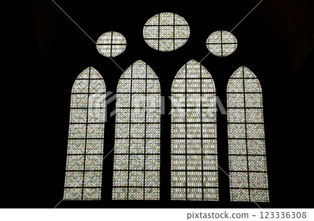 Stained glass windows. Stained glass windows. 123336308