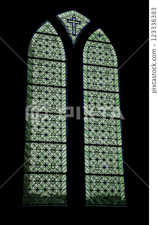 Stained glass windows. 123336383