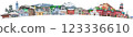 Hokkaido and Tohoku famous sightseeing spots collection Arch shape 123336610