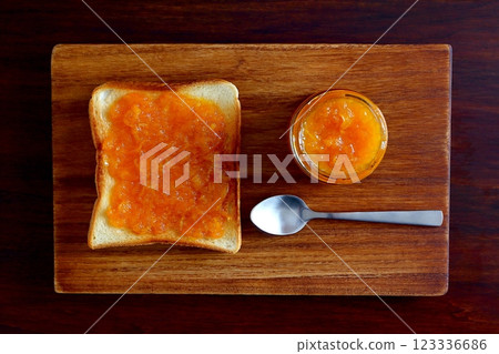 Mandarin jam and toast Mandarin jam and toast 123336686