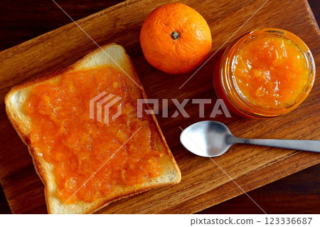 Mandarin jam and toast Mandarin jam and toast 123336687