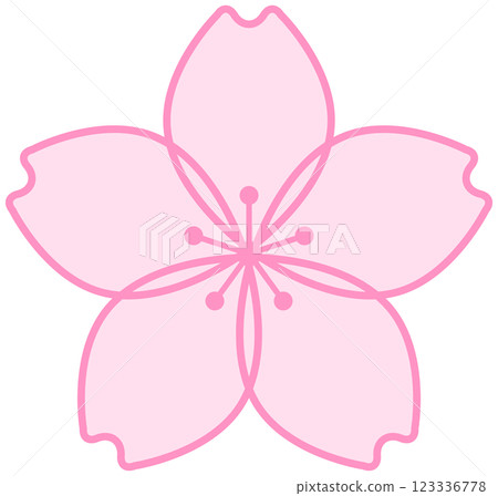 Simple cherry blossom illustration material - transparent - 123336778