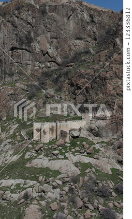 Historical castle building aerial view 123336812