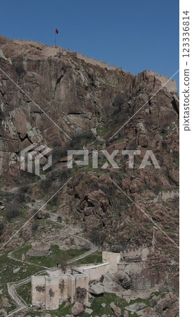 Castle ruins aerial view Castle ruins aerial view 123336814
