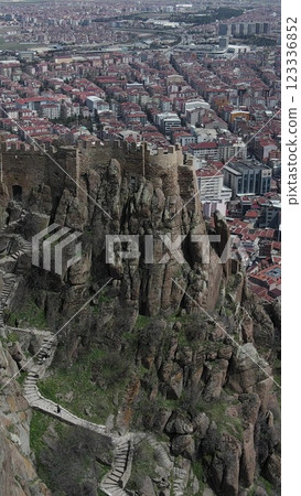 Imposing medieval castle ruins 123336852