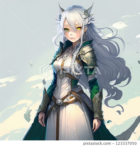 Anime style lady in armour 123337050