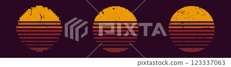 Abstract geometric shapes with horizontal stripes 123337063