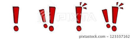 Red exclamation marks in four different designs 123337162