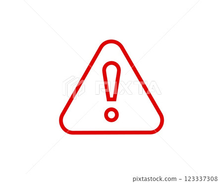Red warning sign with exclamation mark for caution and alert Red warning sign with exclamation mark for caution and alert 123337308