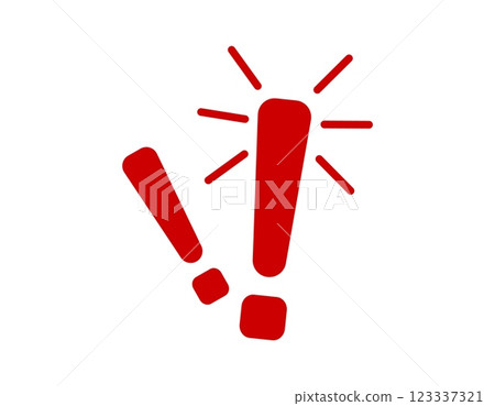 Red exclamation marks signifying alert or surprise 123337321