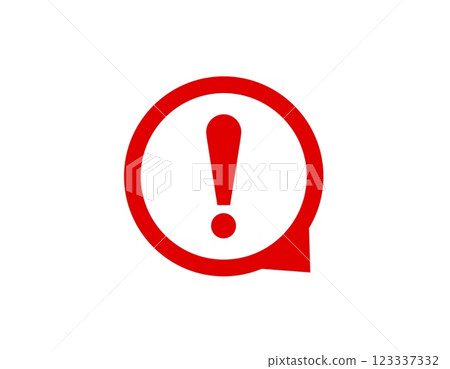 Red exclamation mark warning alert symbol in circle Red exclamation mark warning alert symbol in circle 123337332