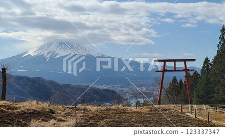 Mount Fuji and Torii 123337347