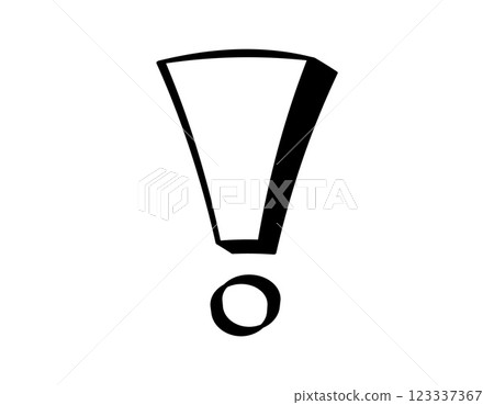 Black exclamation mark symbol on white background 123337367