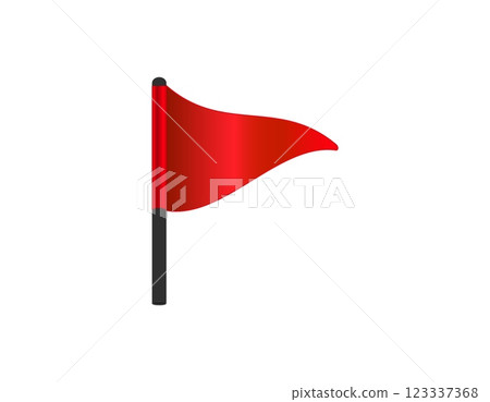 Red flag icon on black pole 123337368