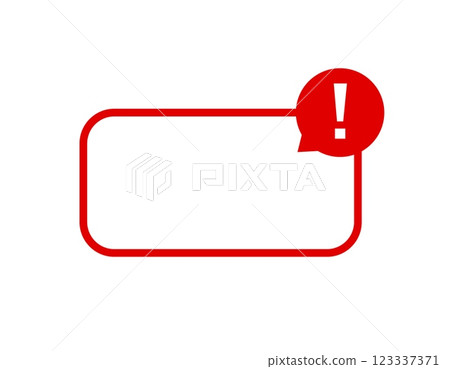 Warning sign with exclamation mark in simple framework 123337371