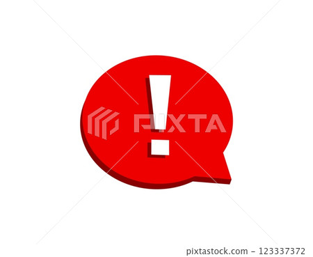 Red alert sign with exclamation mark display 123337372