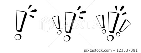 Three exclamation marks with expressive lines 123337381