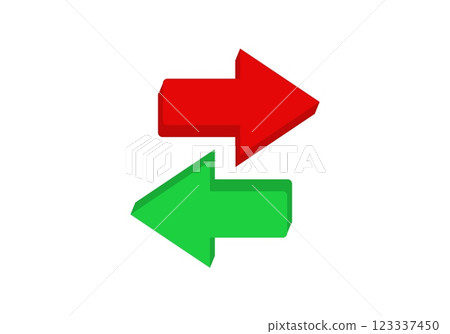 Red and green arrows in opposite directions Red and green arrows in opposite directions 123337450