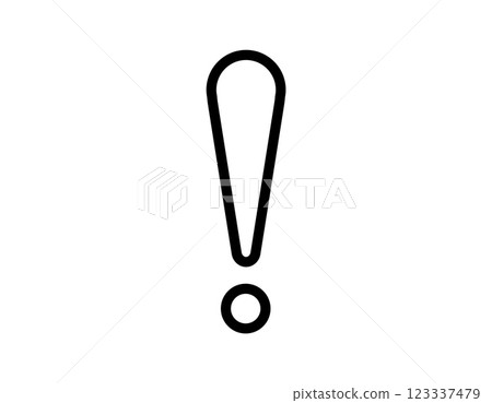 Exclamation mark symbol in bold black 123337479