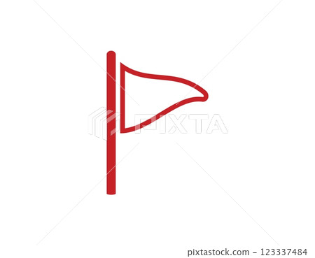 Red flag icon on white background Red flag icon on white background 123337484